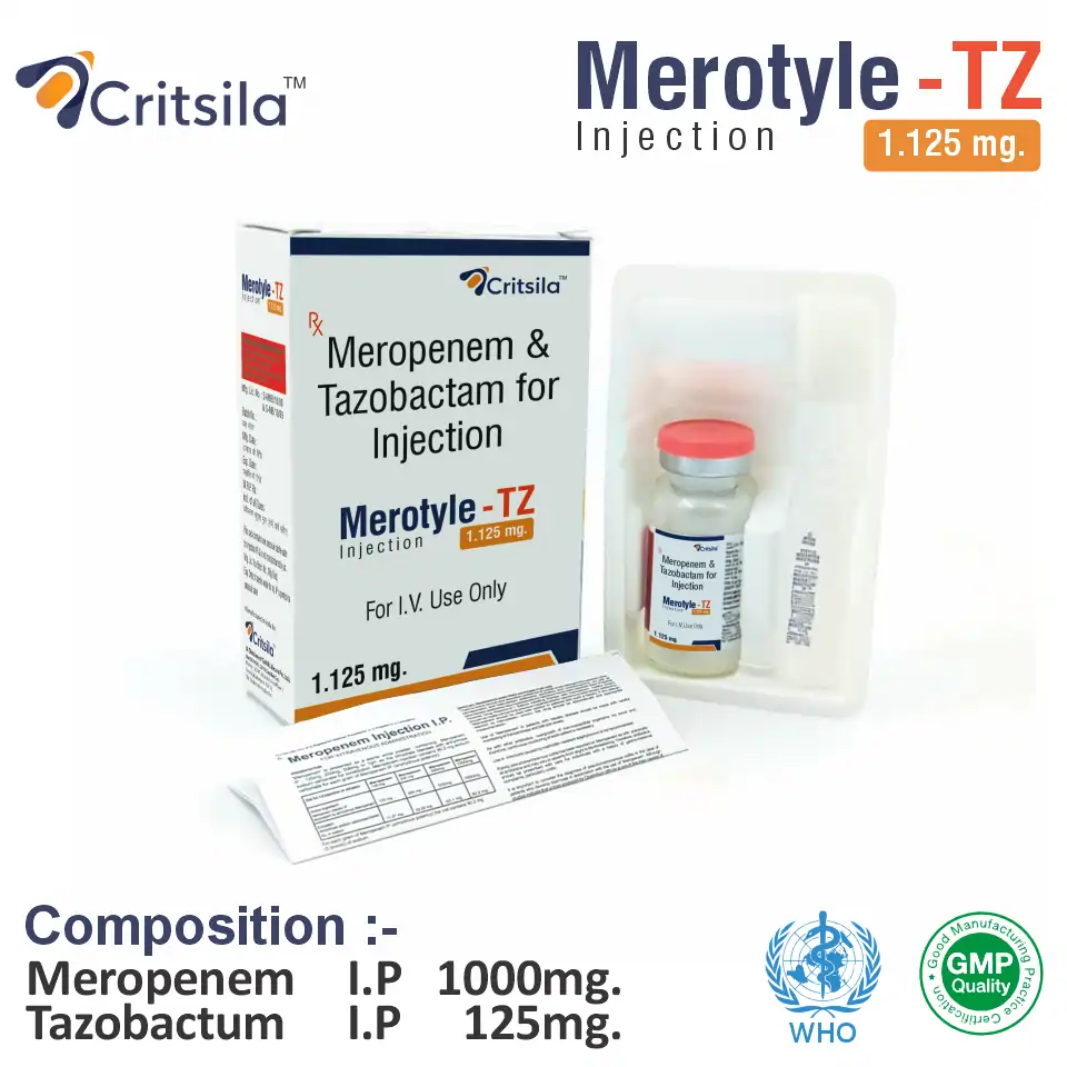 Meropenem (1000mg) + Tazobactam (125mg) Injection in PCD Pharma Franchise at Best Price